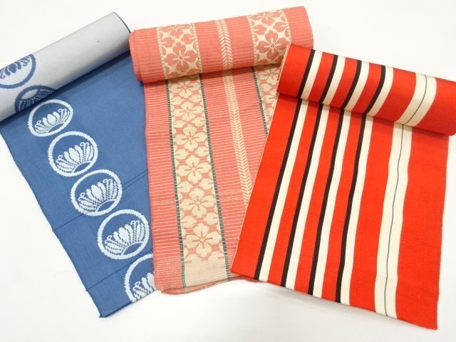 JAPANESE KIMONO / ANTIQUE OBIJI BOLT SET OF 3